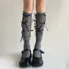 Calzini da donna Kawaii Lolita Calze lunghe al ginocchio alte JK Fasciatura con fiocco Bowknot Coscia per ragazze dolci