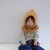Winter Girls Sweater Hat Children's Cap Scarf All-in-One Hat Balaclava Boy Knitted Pullover Hat 1 2 3 4 5 6 Years Old 240113
