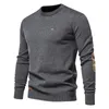 AutumnWinter Casual Versatile Mens Sweater Pullover Round Neck 240113