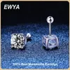 EWYA S925 Argento Sterling D Colore 1 Carati Orecchini A Vite Per Le Donne Gioielleria Raffinata 18K Placcato 4 Prong Orecchino Del Partito regalo 240112