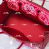 Sac fourre-tout design 30cm 10A qualité miroir rose clair total broderie faite à la main style limité sac à main en tissu patchwork style spécial personnalisé avec boîte d'origine