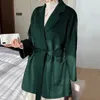 Brand high-end water corrugated double face cashmere coat Women loose lapel winter wool coat jacket 240112