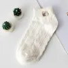 Cartoon Embroidery White Socks Women s Short Socks Cotton Boat Socks Low Cut Socks Adult Sweat absorbent and Odor resistant 240113