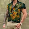Мужские повседневные рубашки в гавайском стиле, мужской топ с короткими рукавами, одежда с рисунком бабочки, уличная одежда, повседневная одежда для отпуска, лето для мужчин 2024