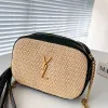 Women splot sprzęgła Raffias Lou Tassel Camera torba męska słoma lusel luksurys designer Travel Crossbody Bag moda lady torebka torebki na ramię