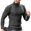 Men's Sweaters Top Sweater Turtleneck Twisted Acrylic ArmyGreen Black Dark Gray Navy Blue White Brand High Quality