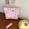 Kosmetiska väskor Bomullsresor Makeup Pouch med dragkedja quiltad arrangör förvaringspåse Fall för kvinnor och flickor