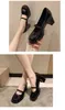 Dress Shoes French High-heeled Fairy Mary Jane 2024 Spring Retro Medium Thick Heel Women's Loli Black Single