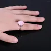 Anéis de casamento 2024 moda e engraçado de interface geométrica irregular rosa cristal branco cor de ouro anel romântico presentes de férias