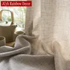 Japan stil tjock ren gardiner för vardagsrummet semi tulle gardin för windows solid cortina färdiggjord voile integritetsdekor 240113