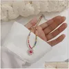 Hangertjes kettingen Colorf Kralen Ketting Choker Ketting Ornament Kleine Daisy Snoep Kleur Bloem Vrouwelijke Vakantie Sieraden Geschenken Drop Deliv Otgaf