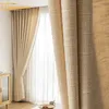 Cream Curtain for Living Room Dining Bedroom Home Door Decoration Semi-shading Bedroom Luxury Thick Cotton Linen Modern Window 240113