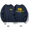 Lettere FBI Felpa girocollo in pile da uomo Calda tinta unita Addensare Biancheria intima Pullover invernale Top Camicie senza cappuccio Felpa con cappuccio 240112