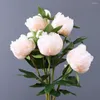 Dekorativa blommor Faux Silk Flower UV-Resistent No-Wating 2 Heads Blooming Artificial Peony Arrangement DIY