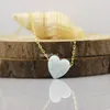 Pendants 1pc/Lot OP17 Fire & Snow 10mm Heart Necklace Synthetic Opal 925 Sterling Silver Necklaces For Women Fashion Gift