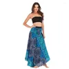 Jupes Kiki Imprimer Maxi Jupe Élastique Taille Haute Longue Pour Femmes Danse Du Ventre Vacances Robes De Plage Flowy Swing