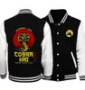 Cobra Kai Never Dies Veste de baseball Manteau à capuche Hommes Femmes Imprimer Uniformes de baseball Motos Manteaux Cardigan Tops Vêtements Top 240113