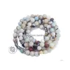 Beaded Jln Yoga 108 Malas Buddhism Armband Fashion Lotus Om Buddha Charm Amazonite Pärlor Meditation Mti Layer Drop Delivery Syckel Dhtma