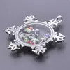 Pendant Necklaces 1Pc Design Christmas Snowflake Floating Memory Locket Diy Clear Glass Living Relicario Women Jewelry Bulk