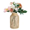 装飾のための花瓶のデスクトップ花瓶素朴な花の装飾織りガラスの結婚式のセンターピース
