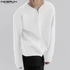 Koreanischen Stil Casual Einfache Stil Tops INCERUN Männer Casual Alle-spiel Pullover Mode Party Solide Semi-zip Pullover s-5XL 240113