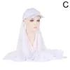 Top Caps Kadın Beyzbol Şapka Kapağı Hicab şifon şalları Anında Bandana Abaya Türban S8P3'teki Spor Başlığı Scarf 2 için