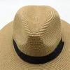 Breda randen hattar 2 bit in för sommar solsken strandresa elfenben och brunt läder stretch män stora