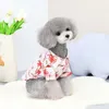 Vestuário para cães moda verão respirável floral para viagens poliéster fibra gato camisa cachorrinho mangas curtas pet traje roupas