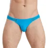 Underpants sexy roupa interior de seda gelo homens briefs sem costura bugle bolsa respirável fino masculino calcinha micro bikini deslizamento homme cuecas tanga