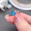 Cluster Rings FS Natural High Quality Blue Opal Geometry Ring S925 Pure Silver Fine Fashion Charm Wedding Jewelry Women MeiBaPJ
