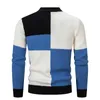 Men's Mock Neck Pullovers Youthful Vitality Fashion Patchwork Knitted Sweater Men Slim Casual Pullover Autumn Wintr Knitwear Man 240113