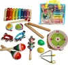 Kleinkind-Musikinstrumente aus Holz, Perkussion, pädagogisches Vorschulspielzeug für Kinder, Baby-Instrumentenspielzeug-Set 240112