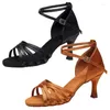 Sandaler Ladies 'Latin Salsa Rhythm Ballroom Practice Dance Shoes for Performance 5cm 7cm Öppen tå