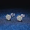 Neetim 2CT Studs örhängen för kvinnor S925 Sterling Silver White Gold Plated Lab Diamond Earring med GRA Certificate 240112