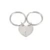 10 Paare/los Hochglanzpolierter Edelstahl Blank Split Heart Schlüsselanhänger zum Selbermachen Damen Herren Liebhaber Familienschmuck 240112