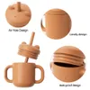 Nouveaux biberons # sans BPA, tasse de bébé sûre, formation à la boisson, tasse en forme de dessin animé, gobelets en Silicone avec paille pour bébés en bas âge