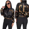 2024 Designer Sequins Jackets Femmes Casual Zip Baseball Veste de baseball Daily Coats Extérieur Ship gratuit