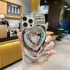 3D Splating Telefon Case na iPhone'a 15 14 13 12 11 Pro Max XS Max XR 15Pro 14Pro Odporny na wstrząsy tylnej osłony Ochrona Lustra Para różowych przypadków 300pcs