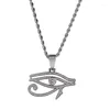 Pendant Necklaces Hip Hop 3A CZ Stone Paved Bling Iced Out Eye Of Horus Pendants For Men Rapper Jewelry Drop Gift