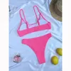 Micro Bikini Sexiga kvinnor Swimsuit Female Rib Bikini Set Push Up Women badkläder Brasiliansk baddräkt Baddräkt Baddräkter 240112