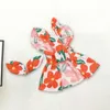 Dog Apparel 1 Set Summer Dress Floral Print Puppy With Hair Clip Soft Breathable Decorative Pet Outfits Clothes For Daily Wear