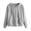 Kvinnors hoodies koreanska mode solid zip upp tröjor kvinnor flickor sport casual lös huva dragkvickor fick kpop moletom