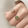Cluster Rings Imitation Jade Japanese Retro Cube Fashion Sweet Finger Ring For Women Simple Party Jewelry Festival Gifts