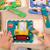 Nya andra leksaker Montessori Träleksak 3D Jigsaw Bar Puzzles Children's Creative Story Stacking Matching Puzzle Early Education Toys