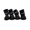 Vêtements de chien 4pcs / Set Chaussures imperméables pour animaux de compagnie Portable Chat Bottes de pluie en caoutchouc souple Petits jours de pluie Zapatos Drop Livraison Dhlnk