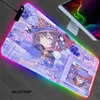 RGB Genshin Impact Gaming Play Mats Mousepad حجم الرسوم المتحركة Mouse Mouse Mat XXL لوحة مفاتيح سطح المكتب