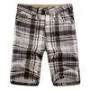 Herenbroek Mannelijke Plaid Printing Shorts Multi Pocket Button Overall Broek voor Heren Zomer Dunne ademende Sport Jogger Ropa Hombre