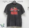 T-shirt Akira Vintage Moto lavé en détresse, fait de vieux dommages, W2208113894994