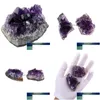 Hantverksverktyg Natural Amethyst Quartz Crystal Cluster Healing Stones Prov Hemdekoration Hantverk Piedras Natures Y Minerales släpper DH9VG