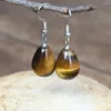 Dangle Earrings Women Natural Tiger Eye Stone Elegant Fancy Drop Earring Bold Gems Jewelry Gifts Dropship